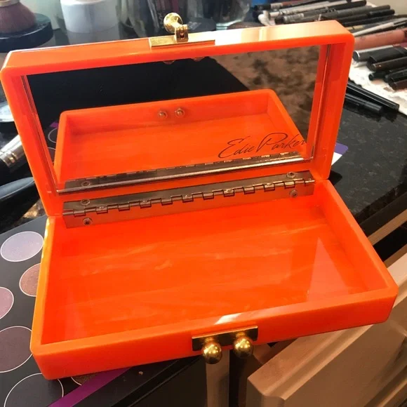 Edie Parker Orange and Brown Clutch - Picture 2 of 10